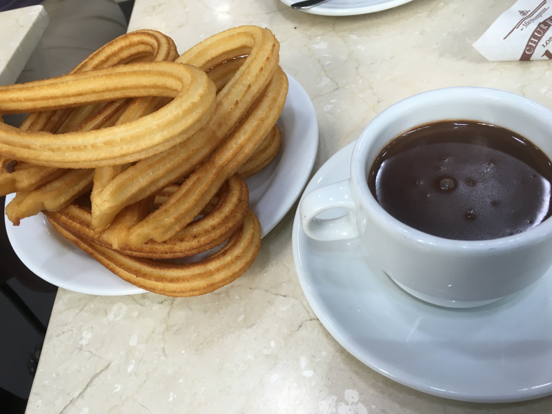 Churro and chocolate. Amazing